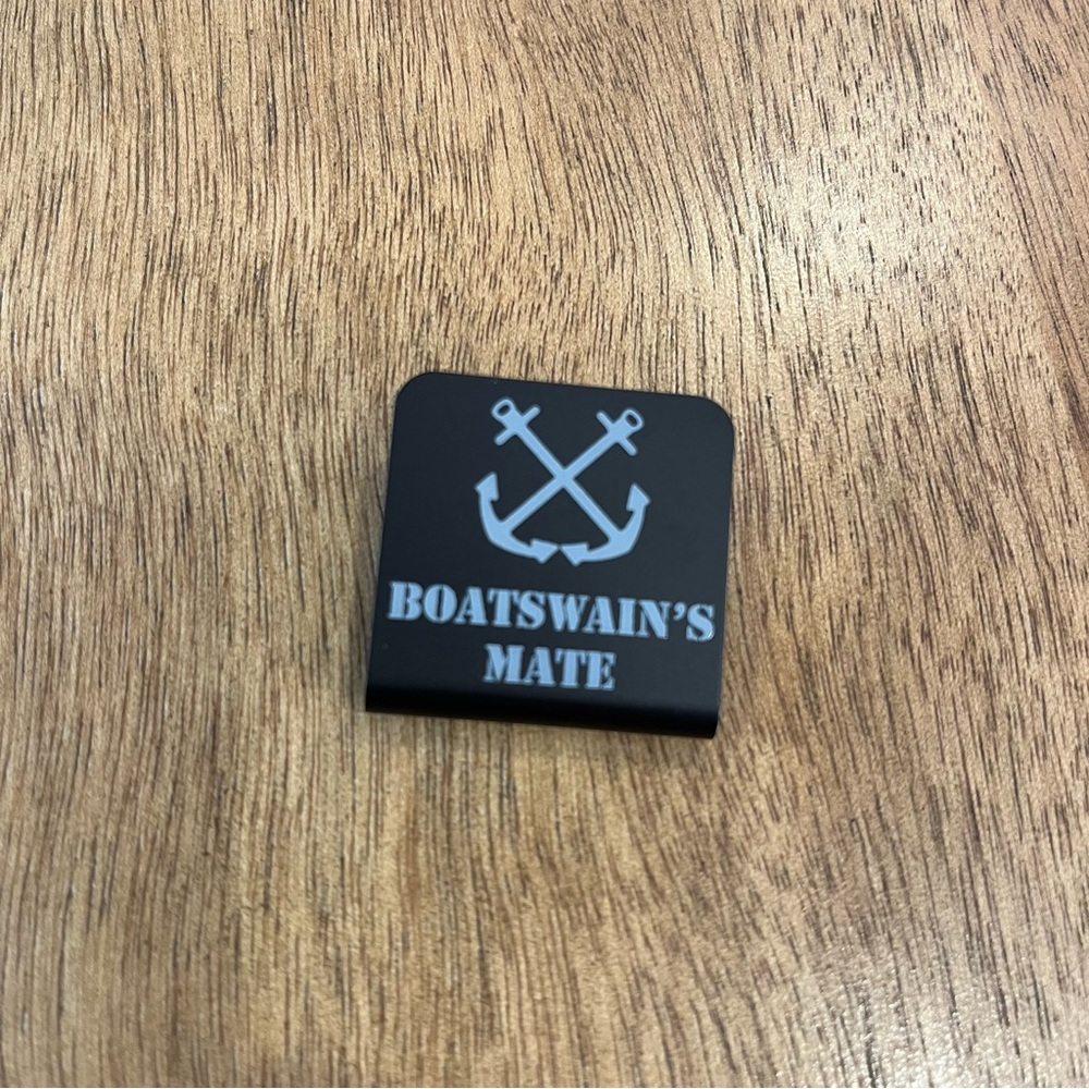 US NAVY Boatswain's Mate Badge Metal Hat Clip Cap Black Gray Anchor USN NEW